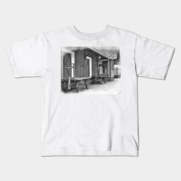 Train Station Platform Kids T-Shirt by KirtTisdale